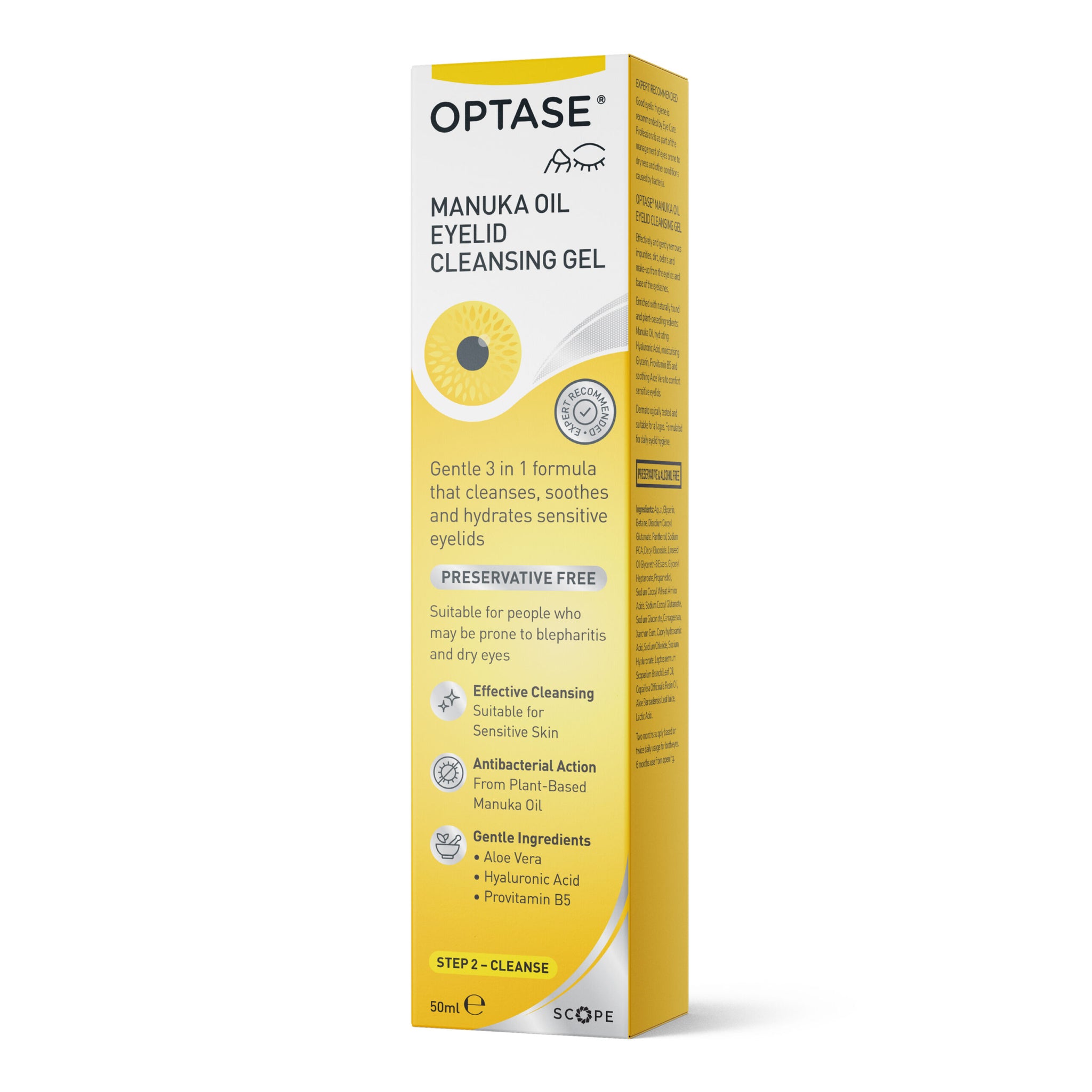 OPTASE Manuka Oil Eyelid Cleansing Gel 50ml Dry Eyes Blepharitis Cleanser