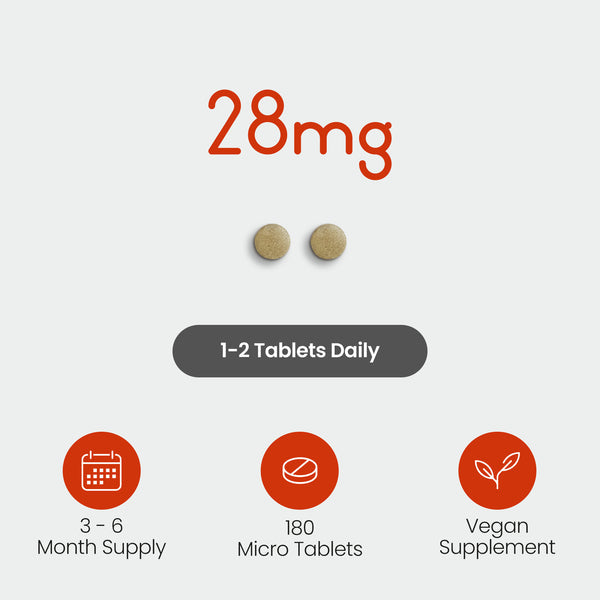 Vitabright Gentle Chelated Iron Bisglycinate Non Constipating 28mg Vegan 180 Tablets