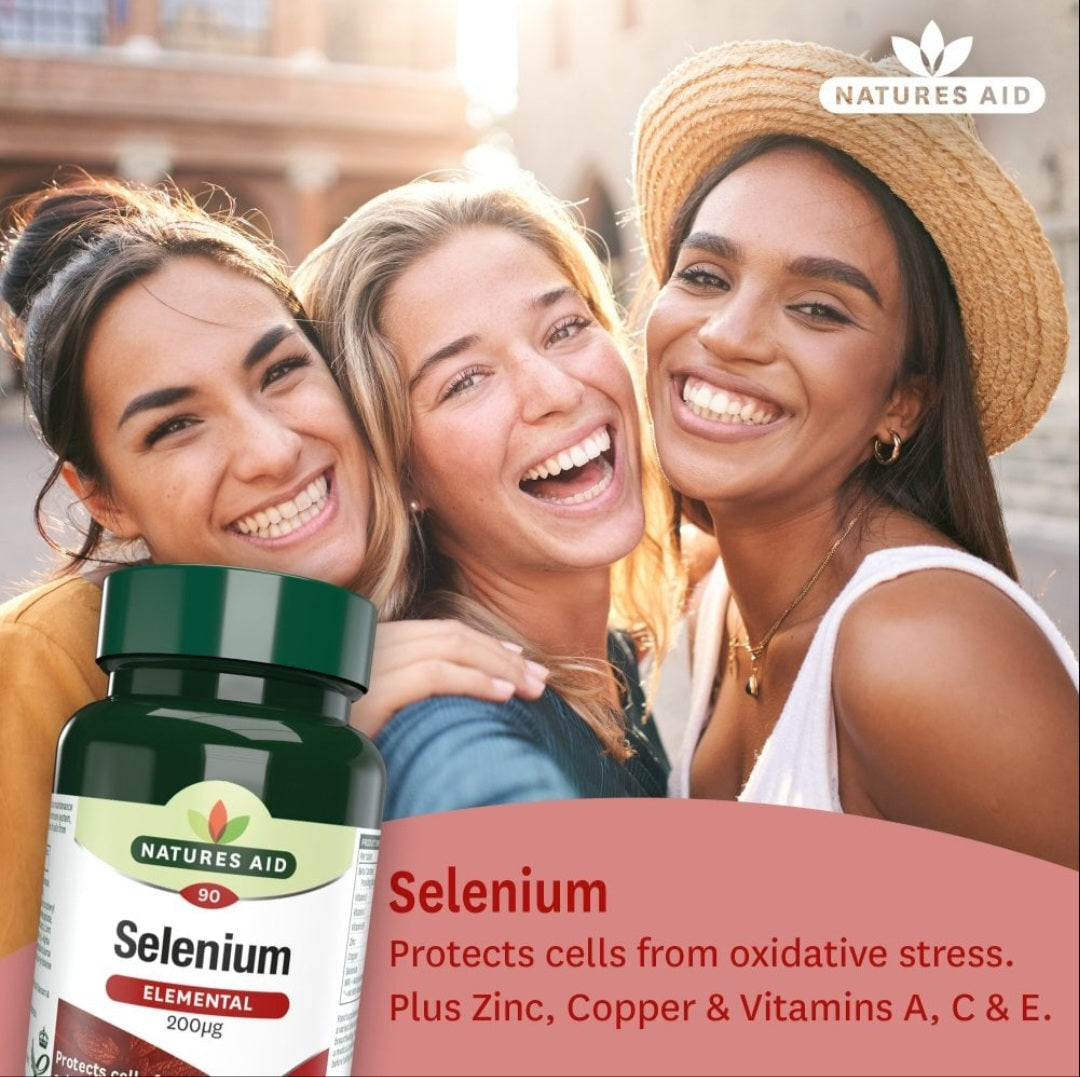 Natures Aid Selenium Elemental 200µg Immune Thyroid Hair & Nails 90 Tablets