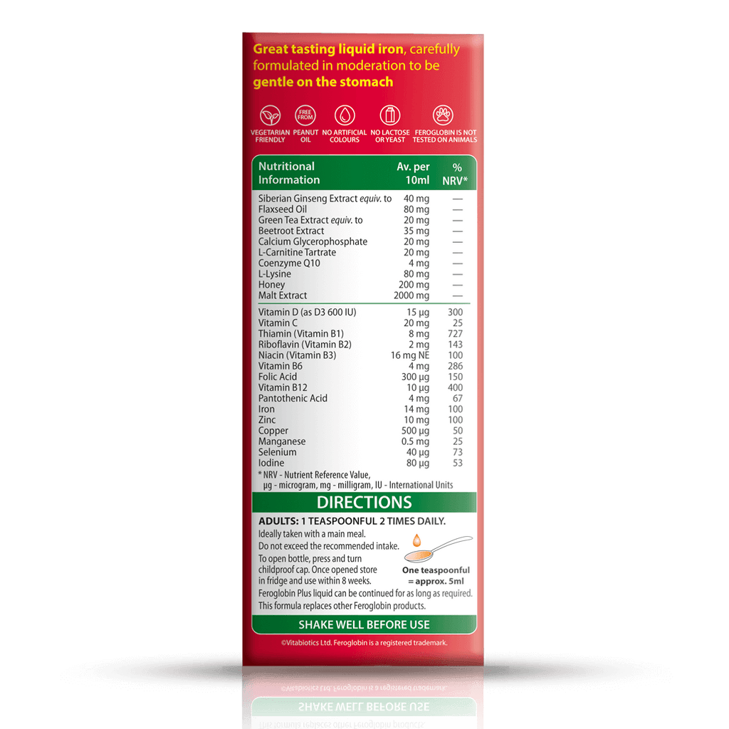 Feroglobin Liquid Plus 200ml Iron, Vitamins & Minerals for Energy & Health