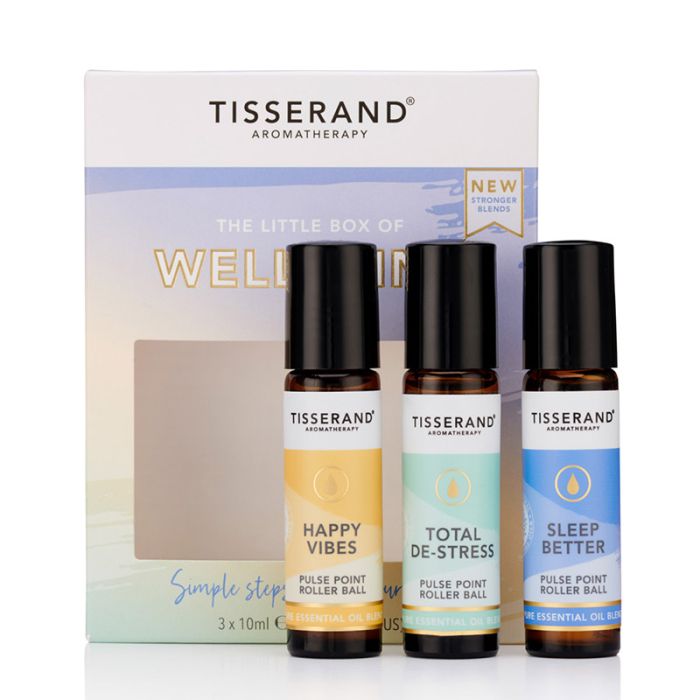 Tisserand Wellbeing Gift Set Happy Vibes De-Stress Sleep Better 3x10ml