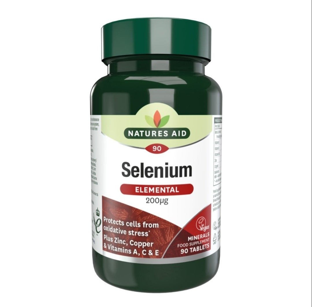 Natures Aid Selenium Elemental 200µg Immune Thyroid Hair & Nails 90 Tablets
