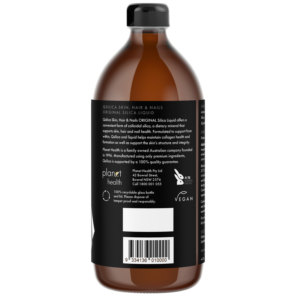 Qsilica Skin Hair Nails Original Liquid 500ml Vegan Collagen Repair Support