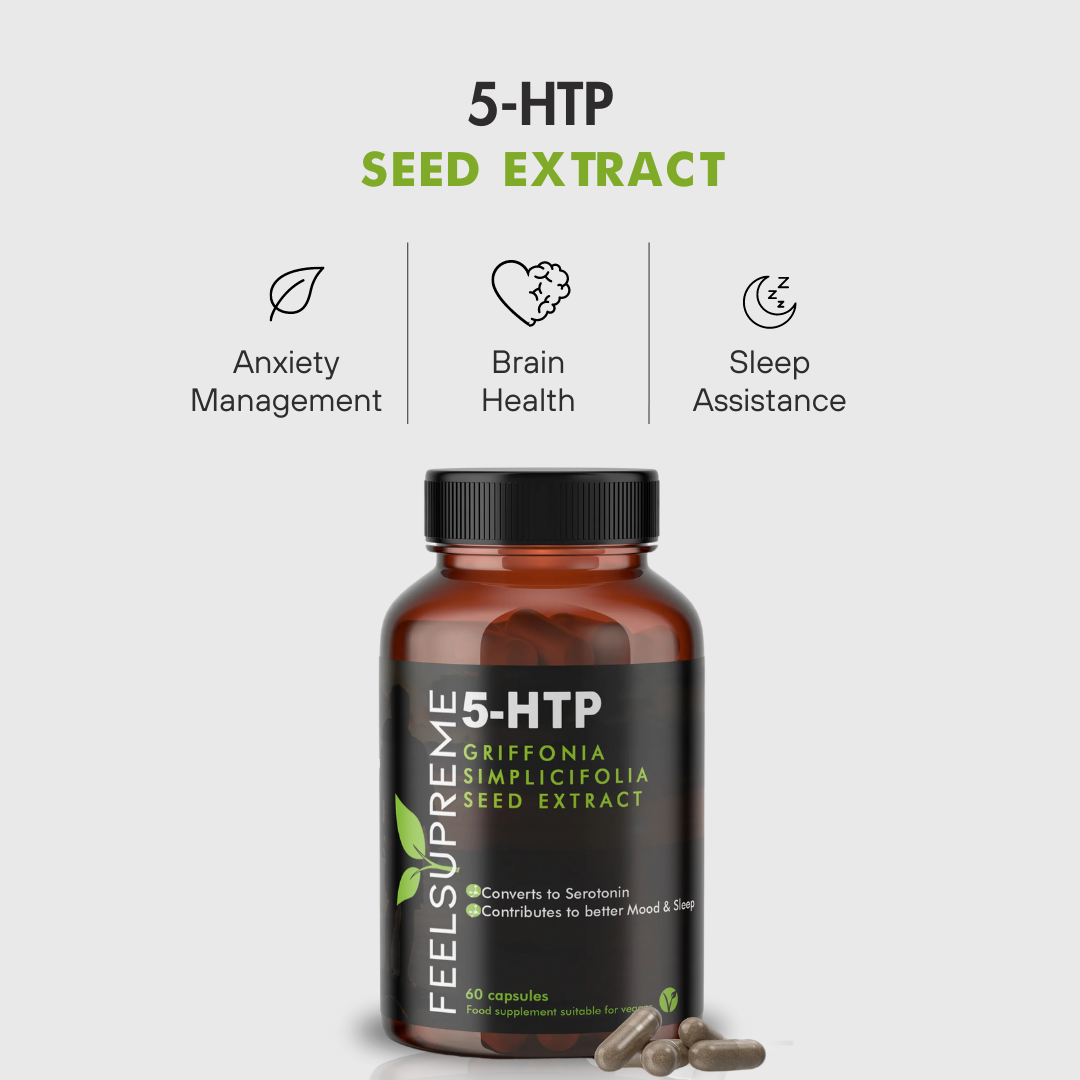 5HTP Griffonia Seed Extract  Mood Sleep Anxiety Serotonin Vegan 60 Capsules