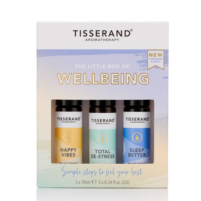 Tisserand Wellbeing Gift Set Happy Vibes De-Stress Sleep Better 3x10ml