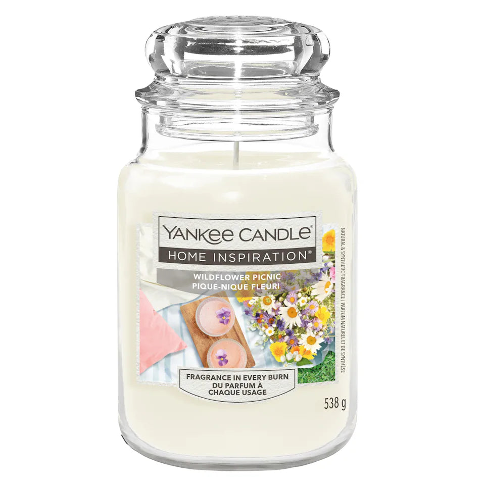 Yankee Candle Wildflower Picnic Large Jar Candle 538g Floral Spring Fragrance