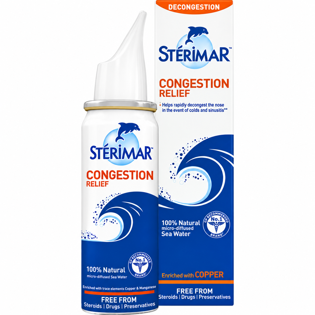 Sterimar Congestion Relief Nasal Spray 100% Natural Sea Water Decongestant
