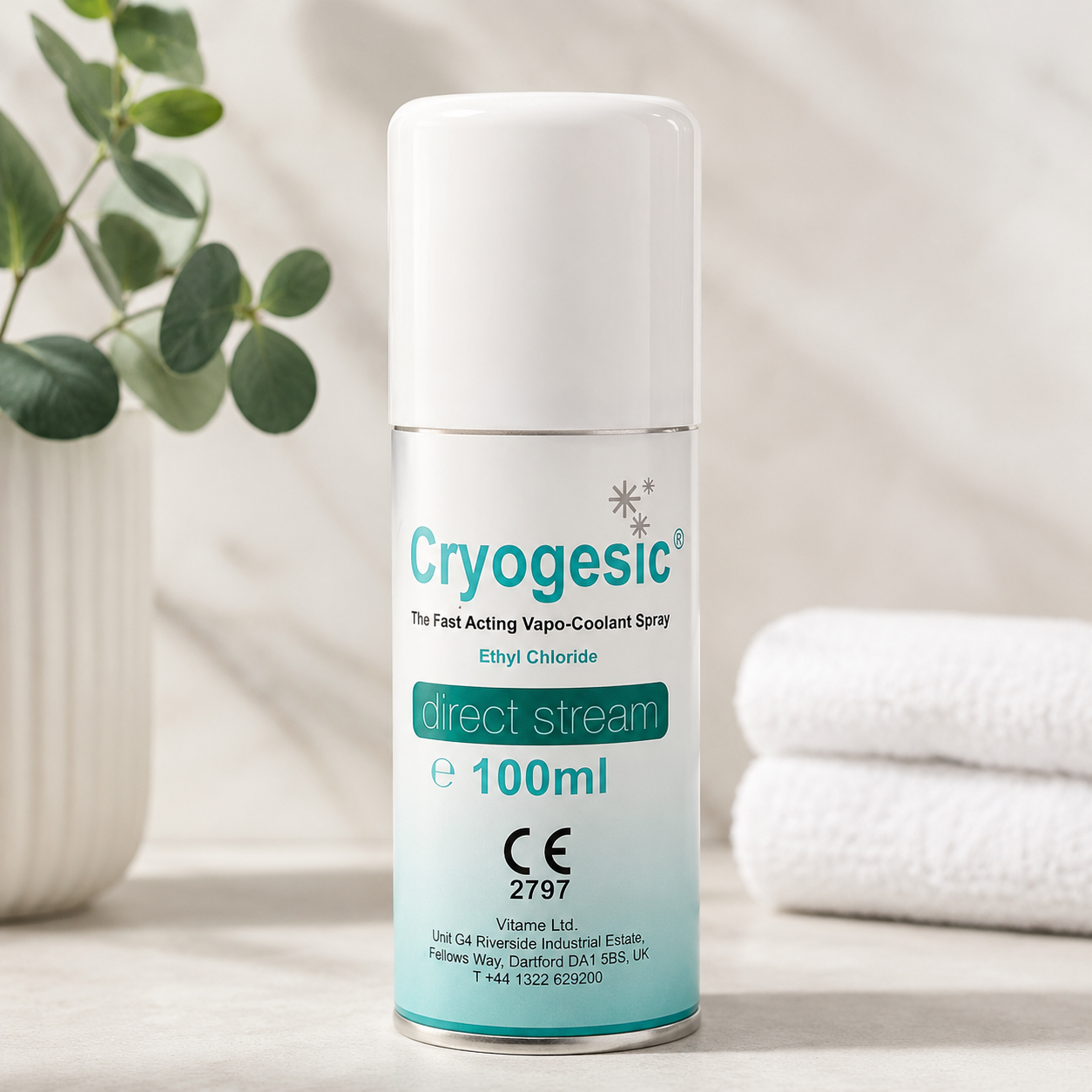Cryogesic Direct Stream Spray 100ml Fast Cooling Vapocoolant Muscle Injury & Sports Relief
