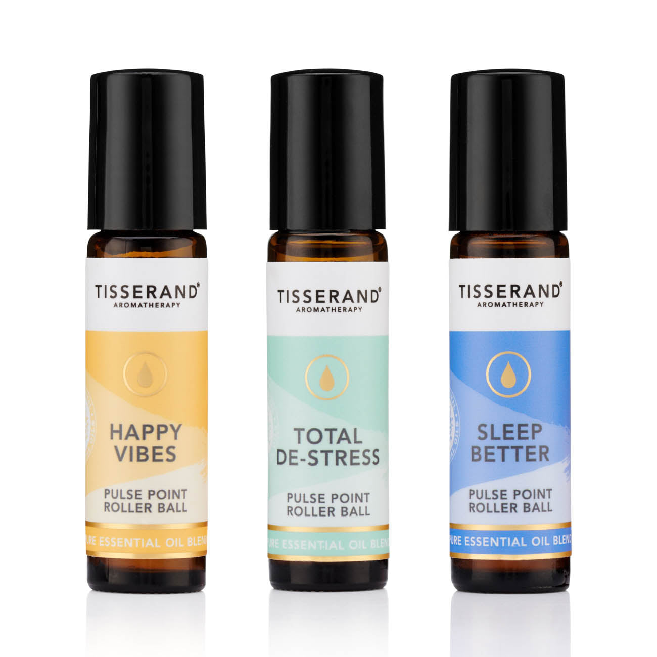 Tisserand Wellbeing Gift Set Happy Vibes De-Stress Sleep Better 3x10ml
