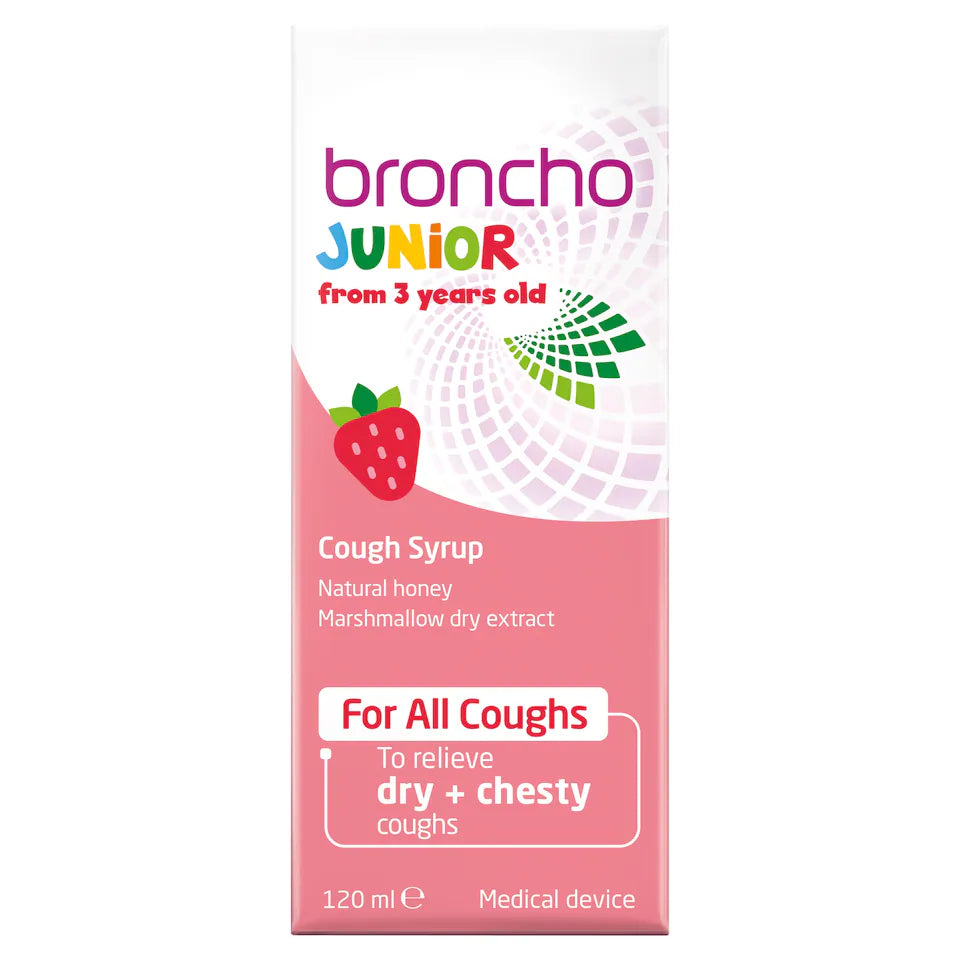 Broncho Junior Children's Cough Syrup 120ml | Dry & Chesty Cough Relief 3+