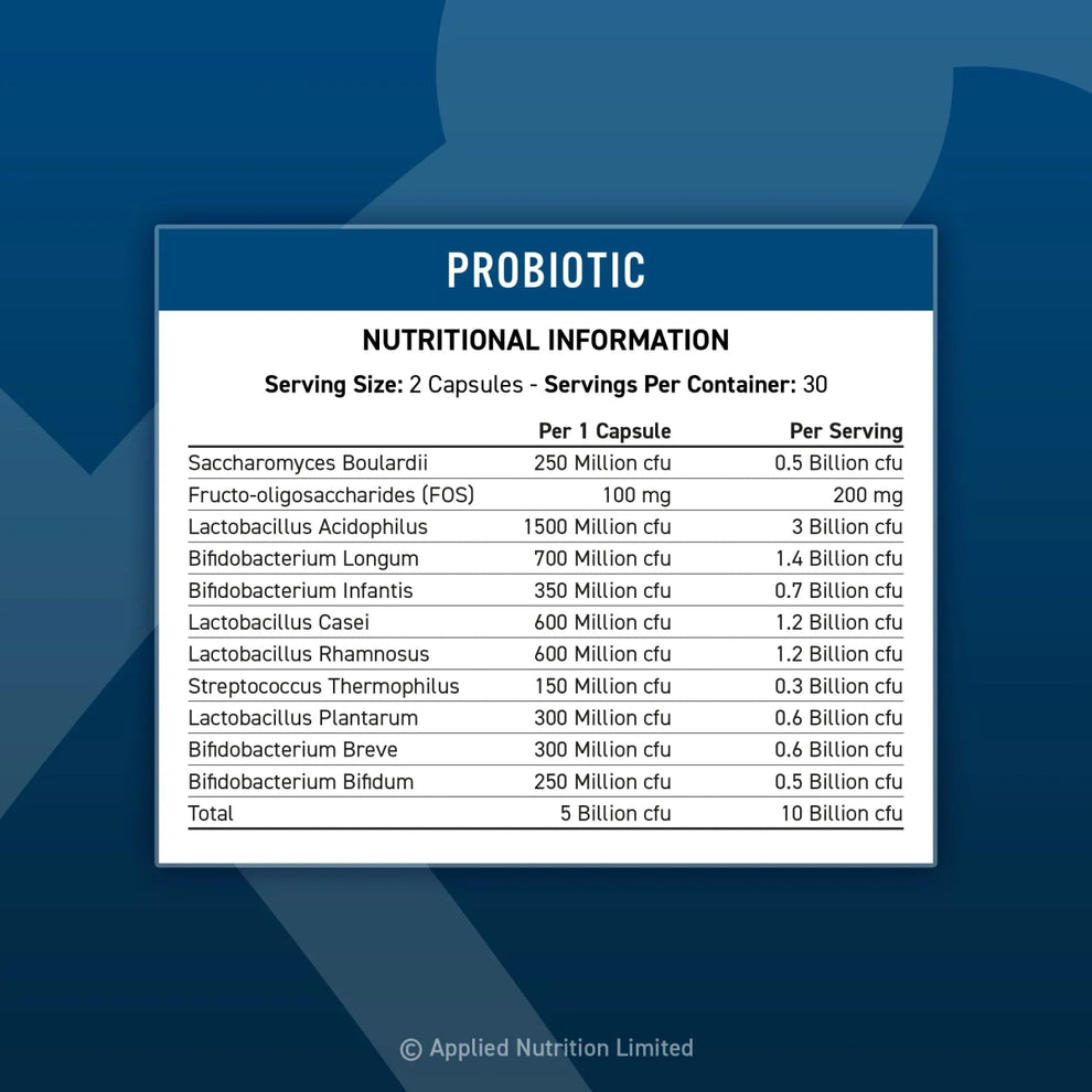 Applied Nutrition Probiotic Advanced Gut Health Multi-Strain Formula 60 Capsules