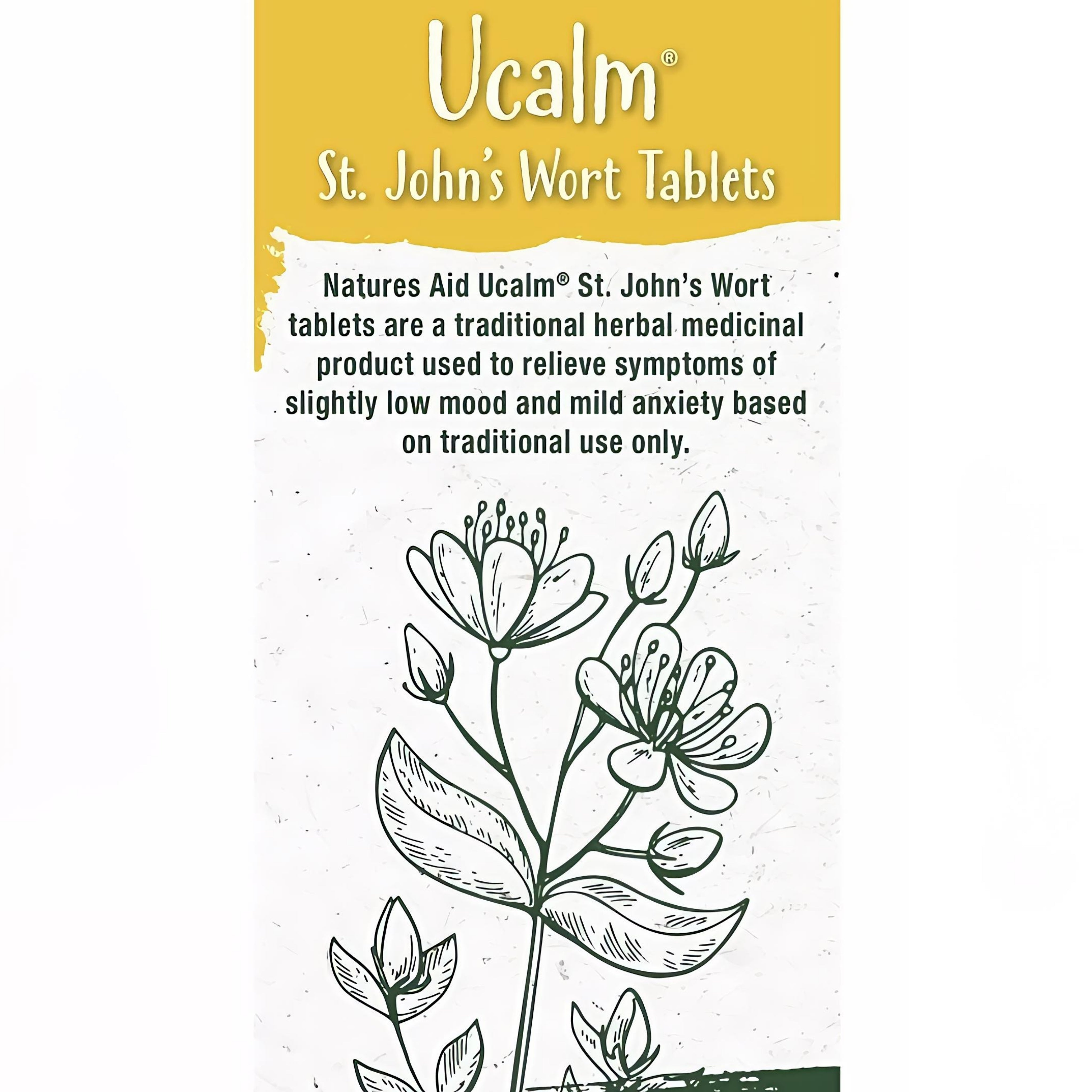 Ucalm St. John's Wort Tablets - Supports Low Mood & Mild Anxiety 120 Tablets