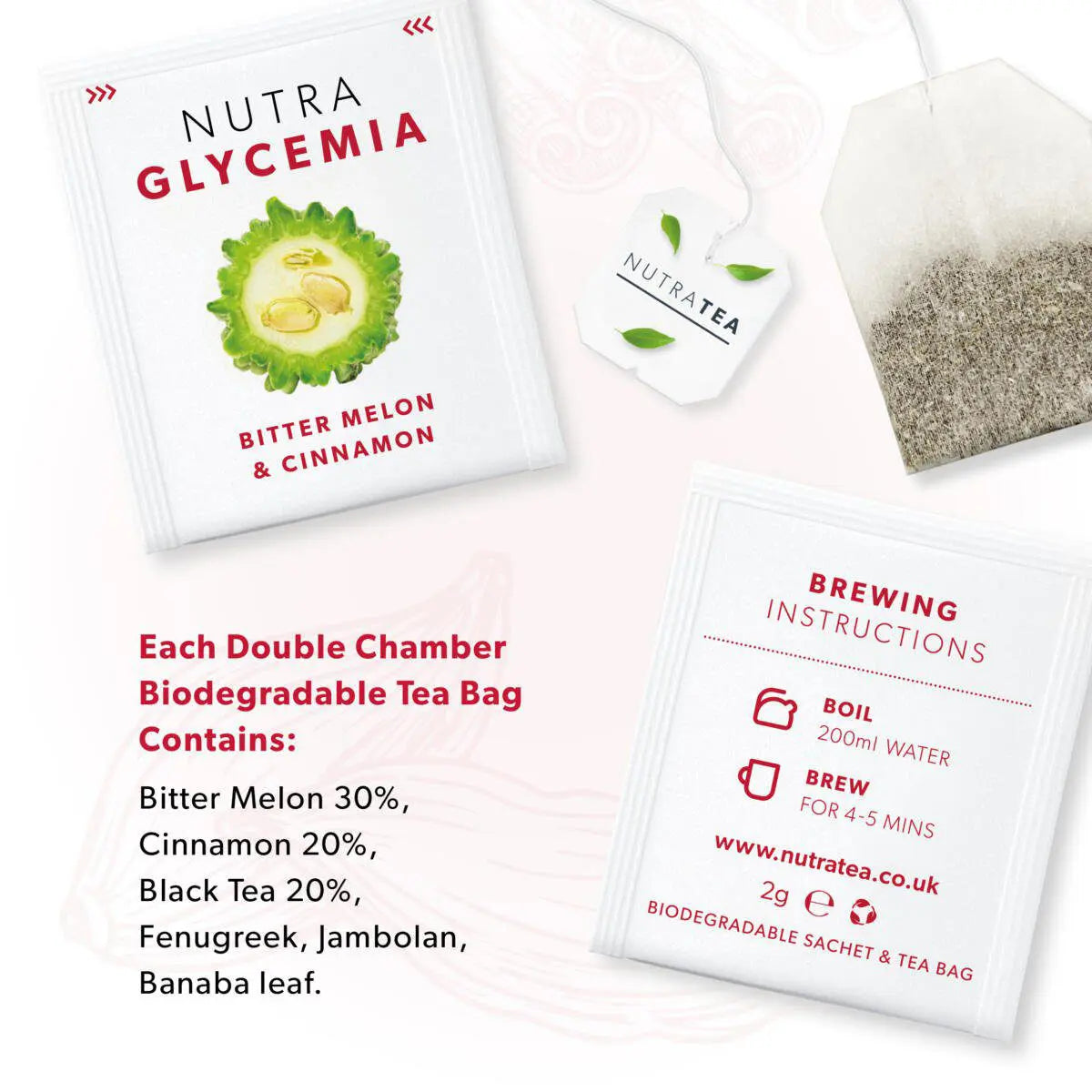 NutraTea NutraGlycemia Blood Sugar Support Tea Bags 20's