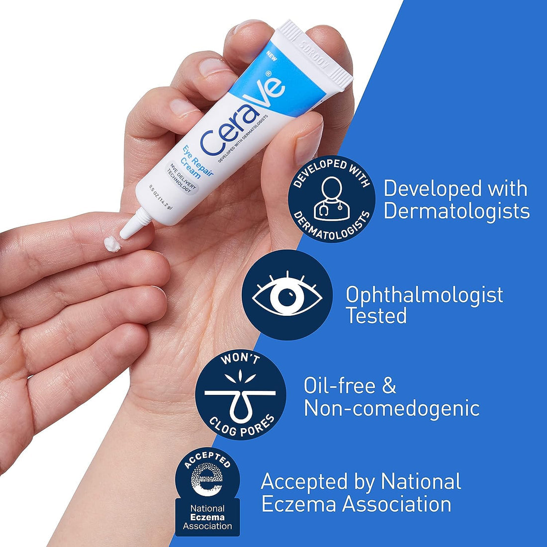 CeraVe Eye Repair Cream 14ml Dark Circles & Puffiness Ceramides Hyaluronic Acid