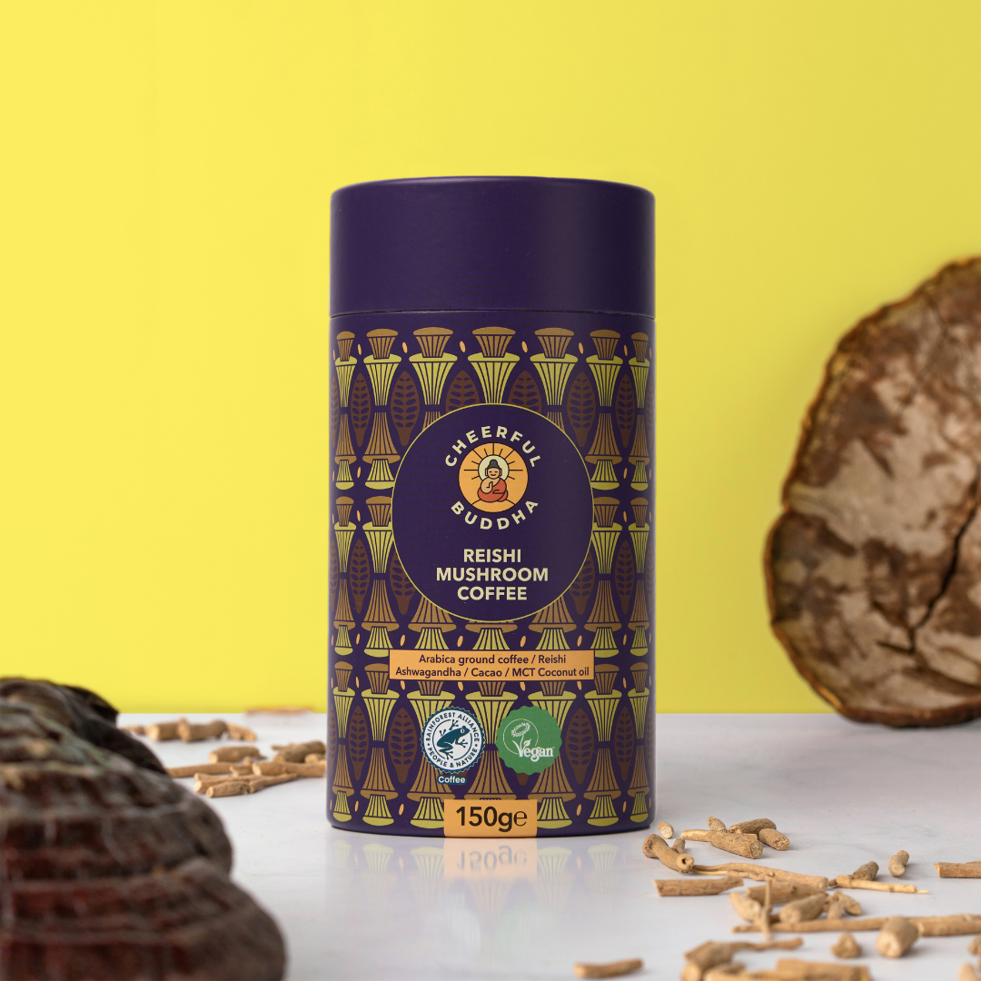 Cheerful Buddha Reishi Mushroom Coffee 150g  Vegan Relaxing Antioxidant Food