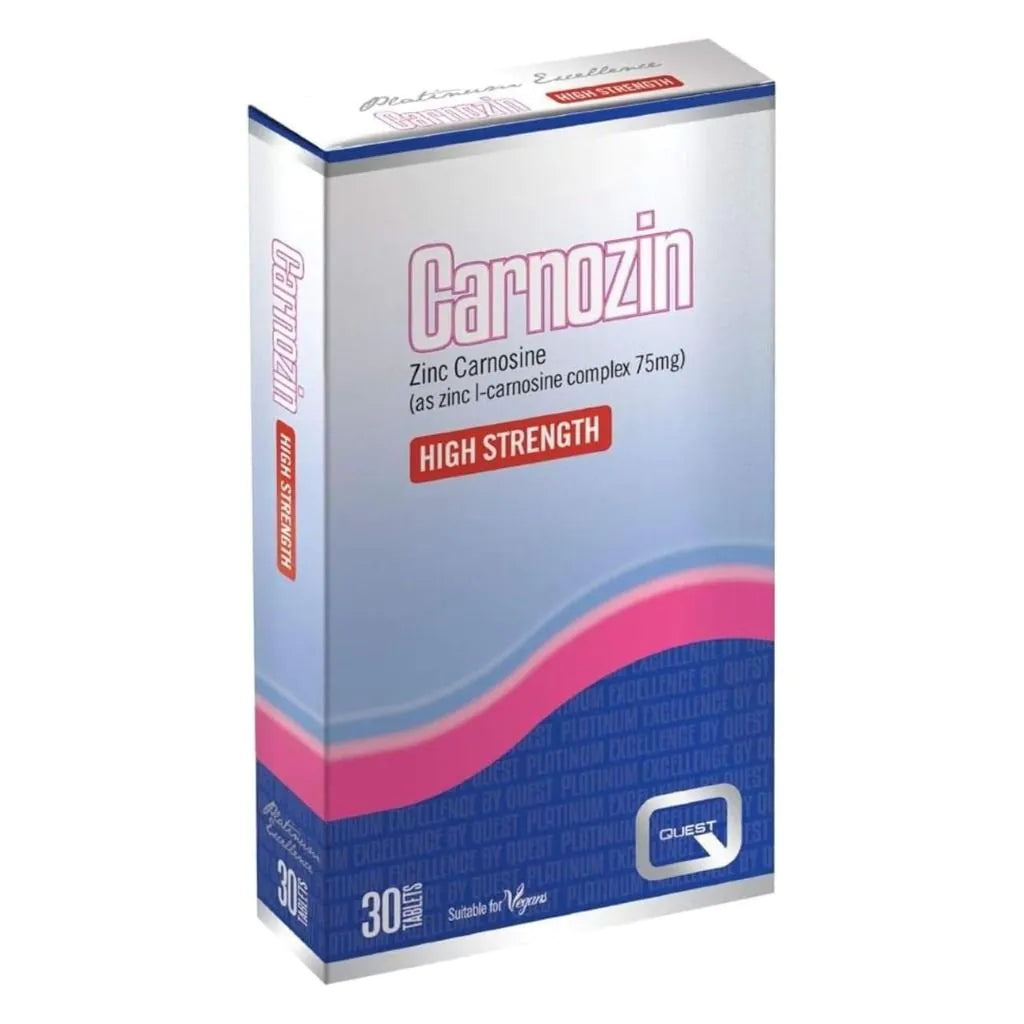 Quest Carnozin Zinc Carnosine 75mg  Gut Digestive Stomach Support 30 Capsules