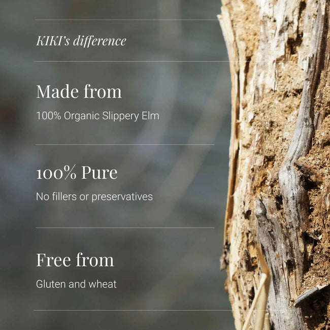 KIKI Health Slippery Elm 60 Capsules Organic Digestive Gut IBS Support