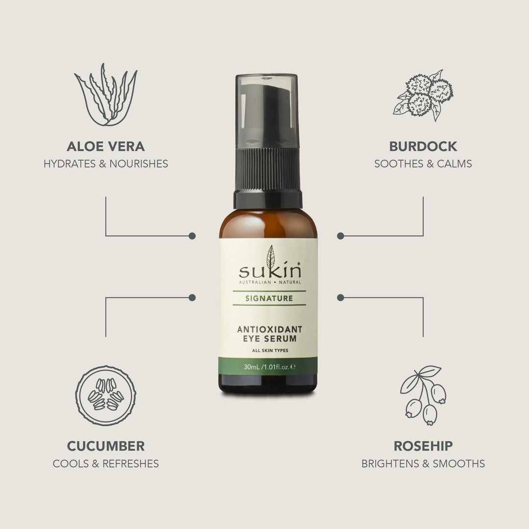 Sukin Antioxidant Eye Serum 30ml Hydrating Anti-Age Fine Lines