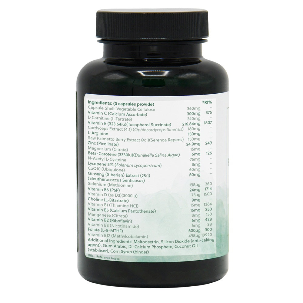 G&G Fertility Men - 90 Vegan Capsules | Reproductive Health & Vitality Support