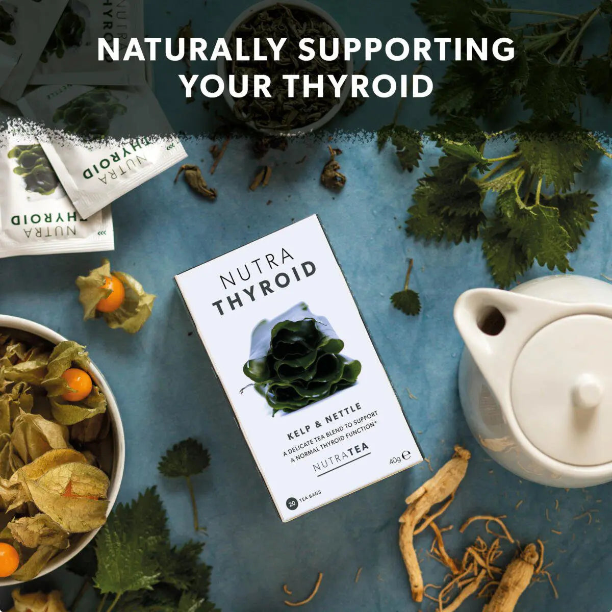 NutraTea Nutra Thyroid Tea Kelp & Nettle Herbal Blend 20 Tea Bags