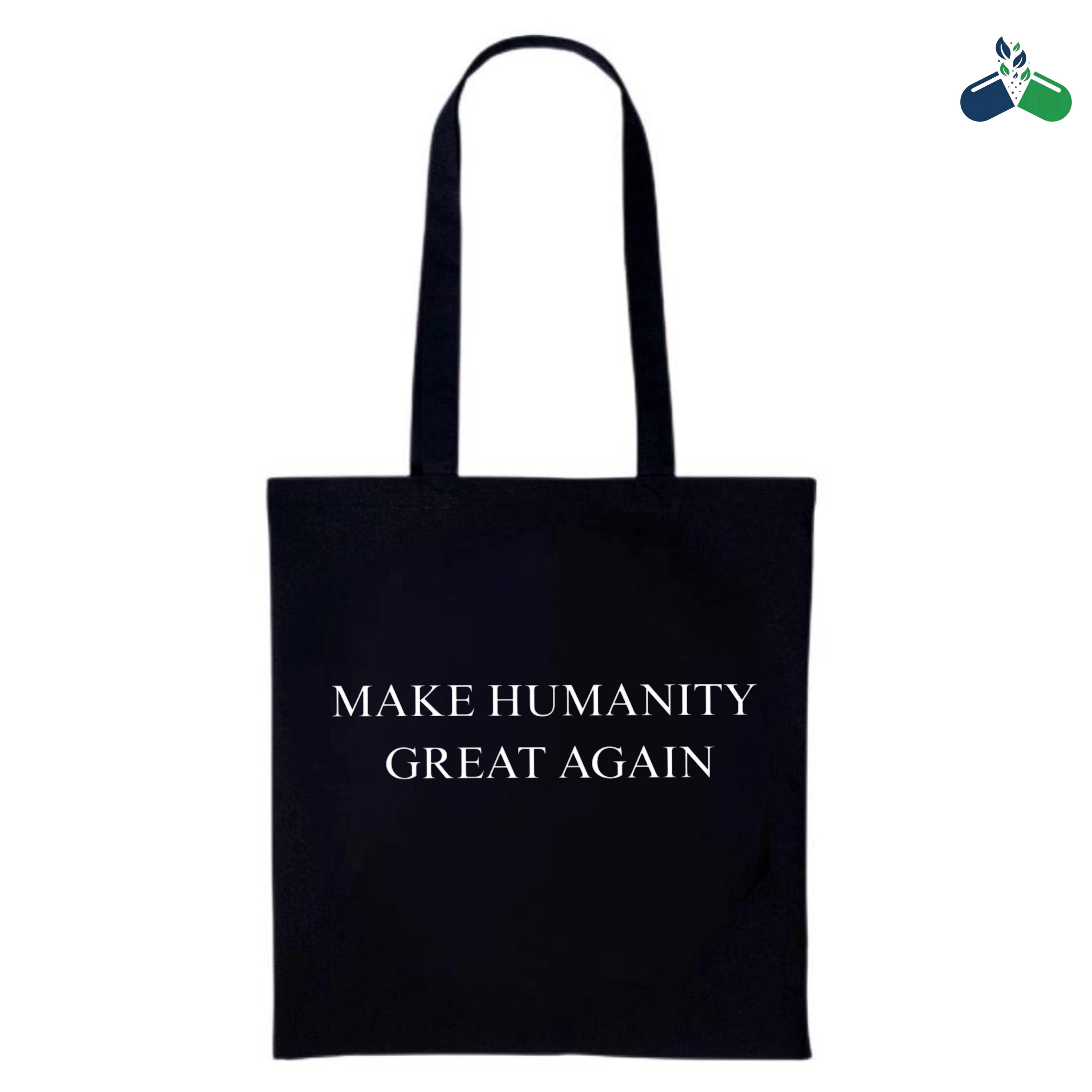 Make Humanity Great Again Black Cotton Shopper Mental Health Gift Tote Bag
