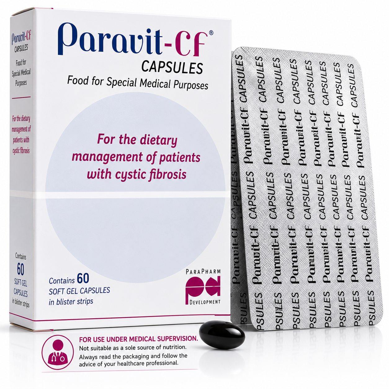 Paravit-CF Capsules 60 Soft Gel Capsules | Food for Special Medical Purposes (FSMP)