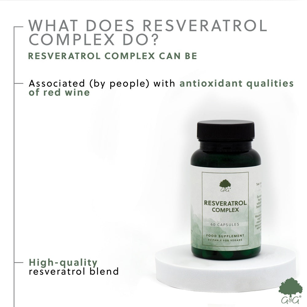 G&G Resveratrol Complex 60 Vegan Capsules  Heart Health & Antioxidant Support