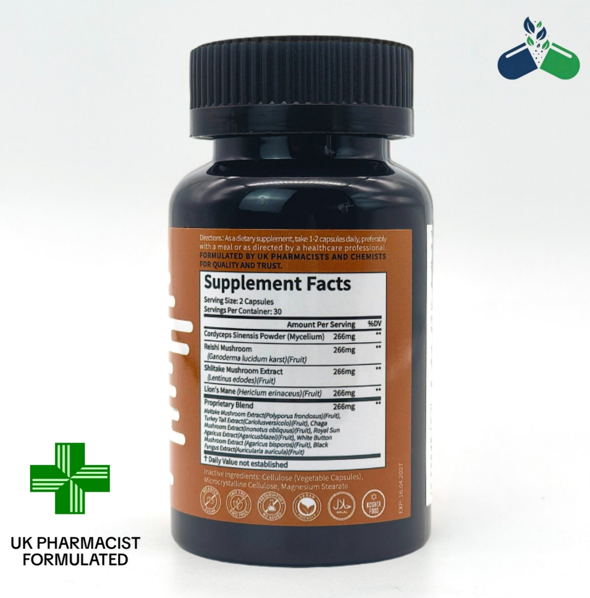 Dr Root Mushroom Complex 10-in-1 60 Capsules | Nootropic Brain Immune Support UK