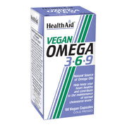 HealthAid Vegan Omega 3 6 9 60 Vegan Flaxseed Oil Heart Health Gelatine Free Capsules