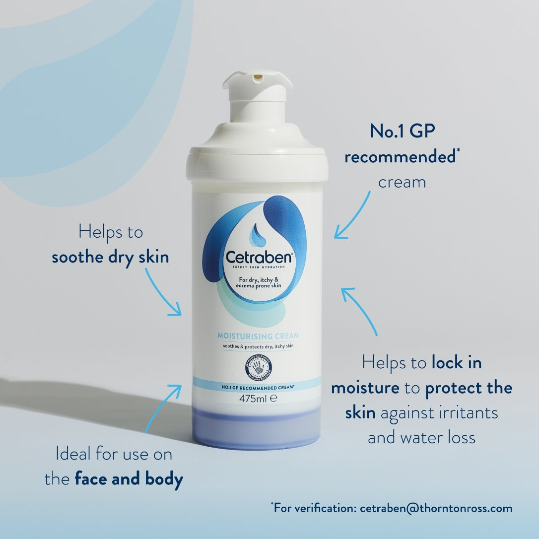 Cetraben Cream 500g Pump – Emollient Moisturiser for Dry, Itchy & Eczema-Prone Skin