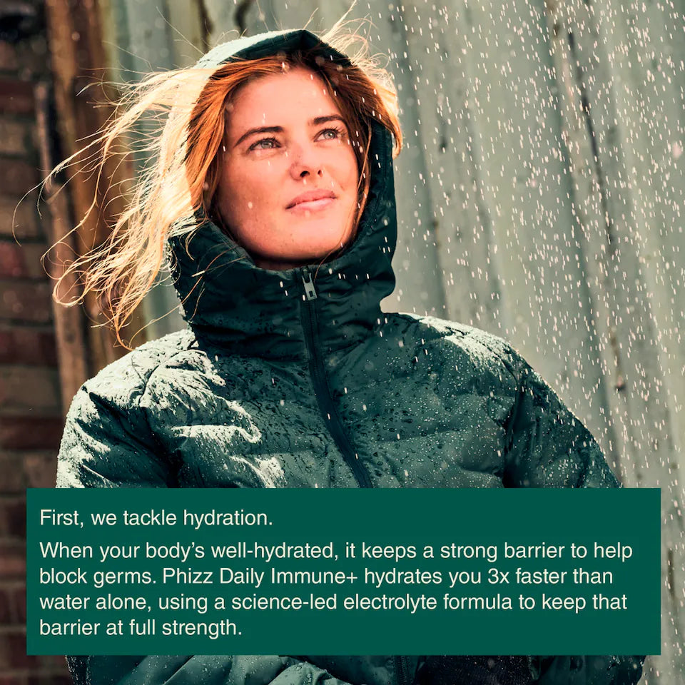 Phizz Daily Immune+ Effervescent Tablets Orange 20  Hydration & Vitamins C, D, Zinc