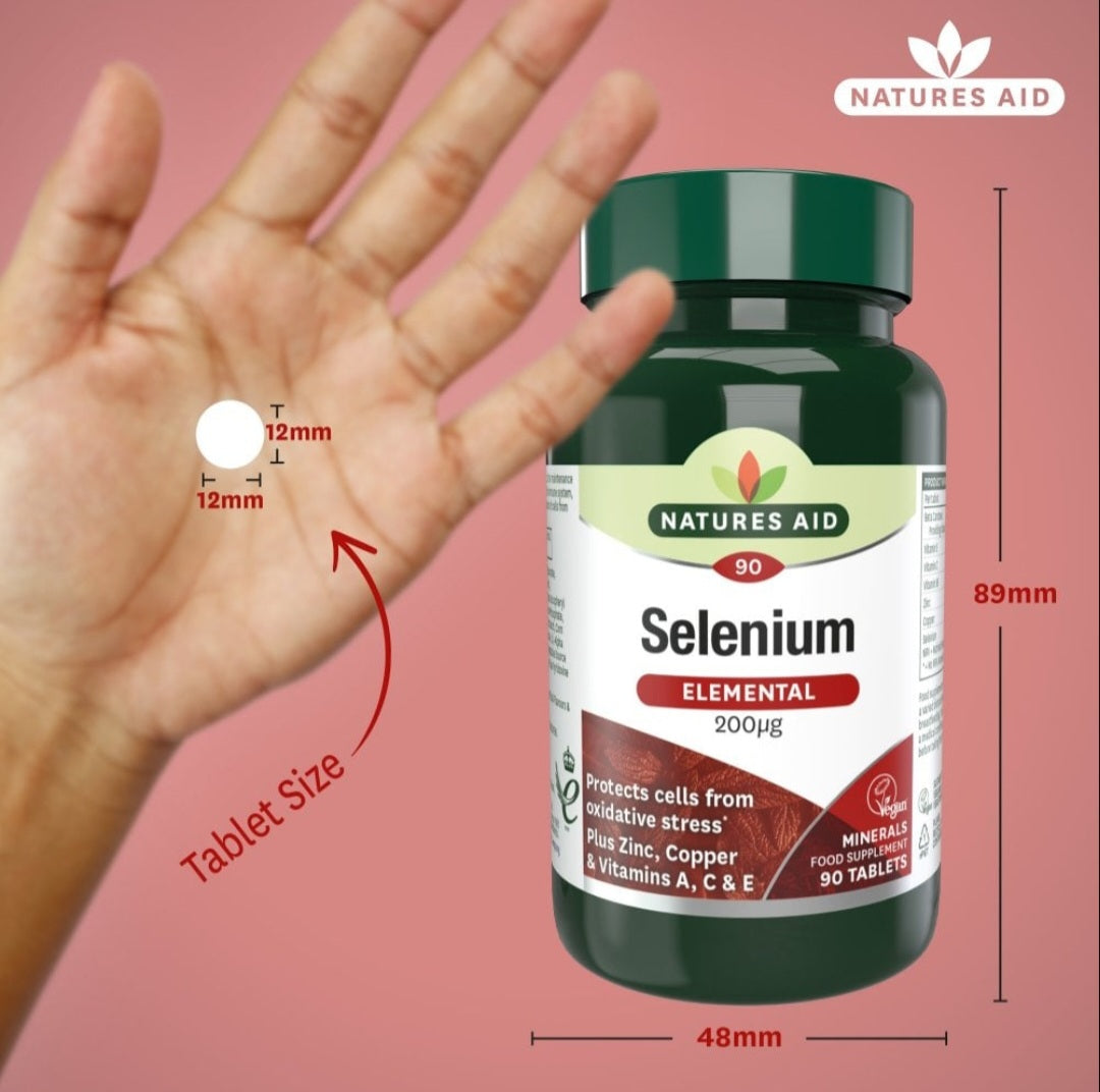 Natures Aid Selenium Elemental 200µg Immune Thyroid Hair & Nails 90 Tablets