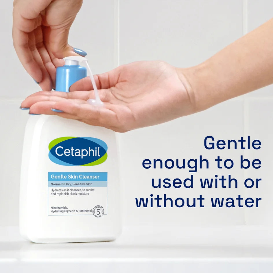 Cetaphil Gentle Skin Cleanser 473ml Sensitive Face Wash Niacinamide Pump Clean