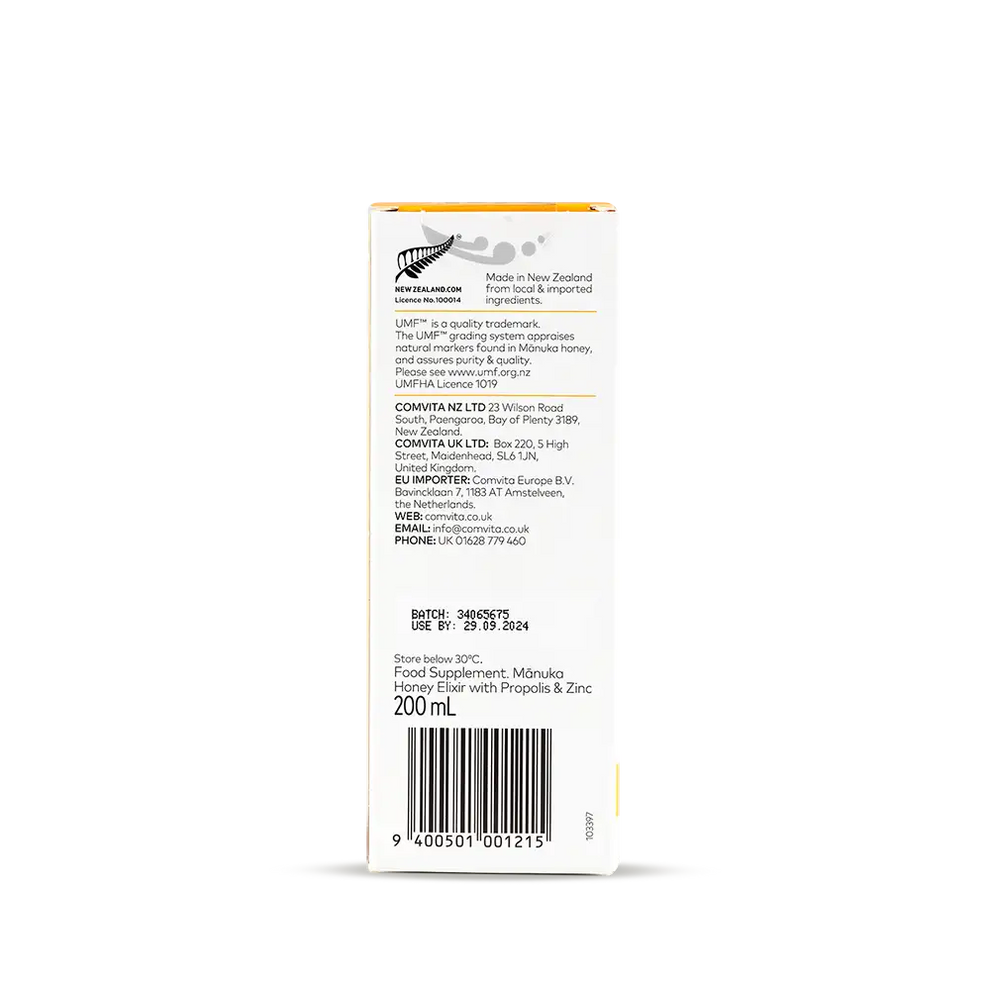 Comvita Soothing Manuka Honey Elixir with Propolis & Zinc Immune Support 200ml