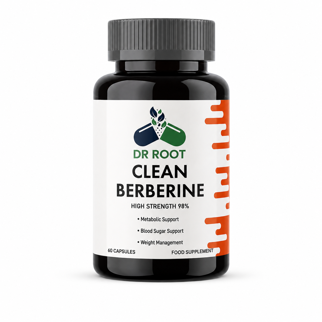 Dr Root Berberine 1200mg 98% High Strength Ceylon Cinnamon Metabolism Weight Loss Natural 60 Capsules