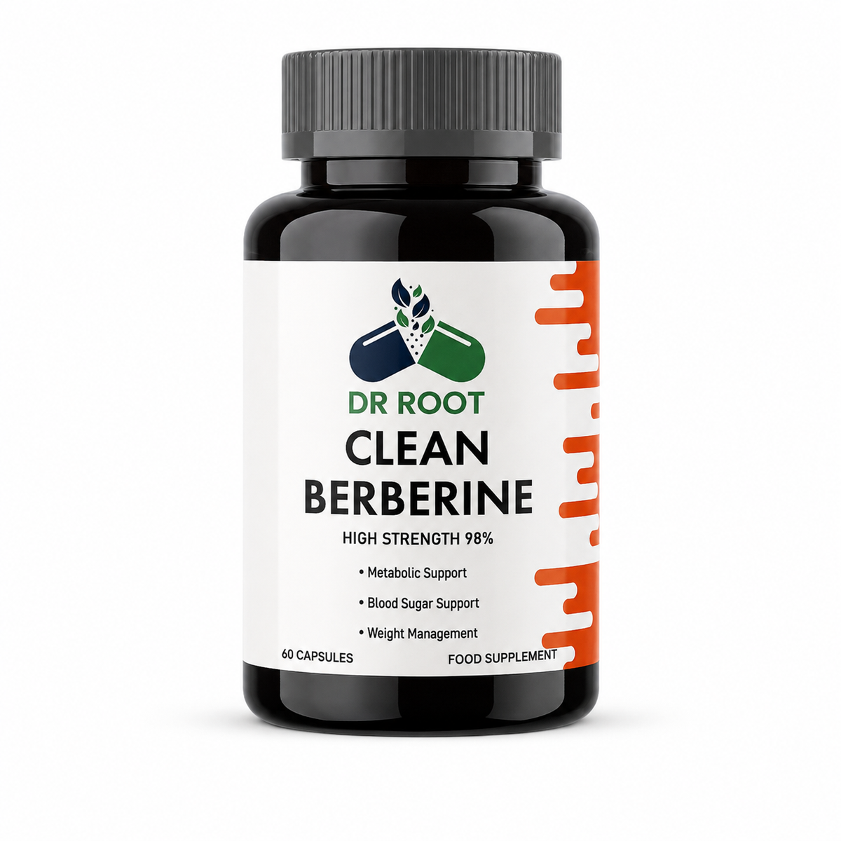 Dr Root Berberine 1200mg 98% High Strength Ceylon Cinnamon Metabolism Weight Loss Natural 60 Capsules