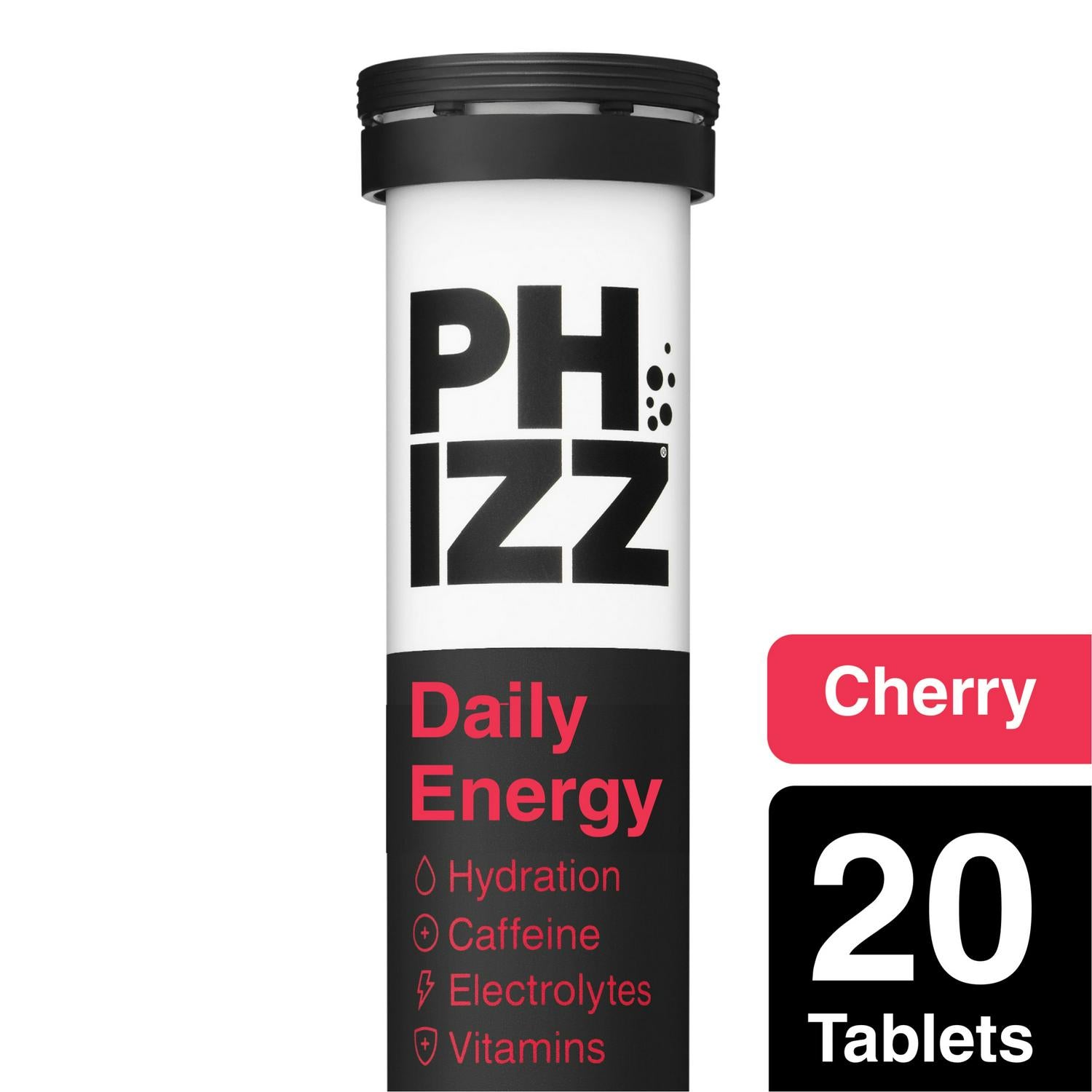 Phizz Energy Electrolyte 75mg Caffeine Cherry 20 Effervescent Tablets