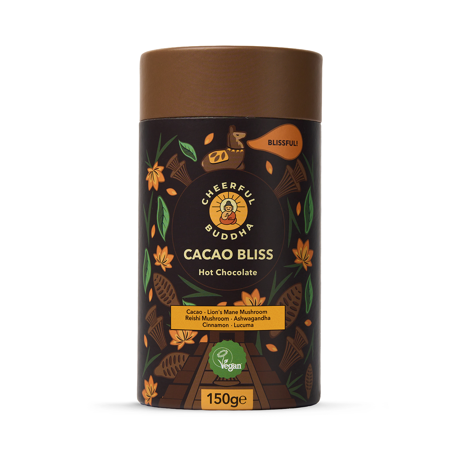 Cheerful Buddha Cacao Bliss Lion's Mane Reishi Hot Chocolate 150g