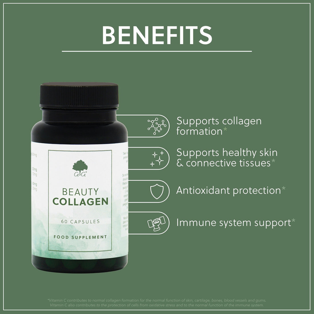 G&G Beauty Collagen 60 Capsules  Skin, Hair & Nail Support Marine Collagen FSH