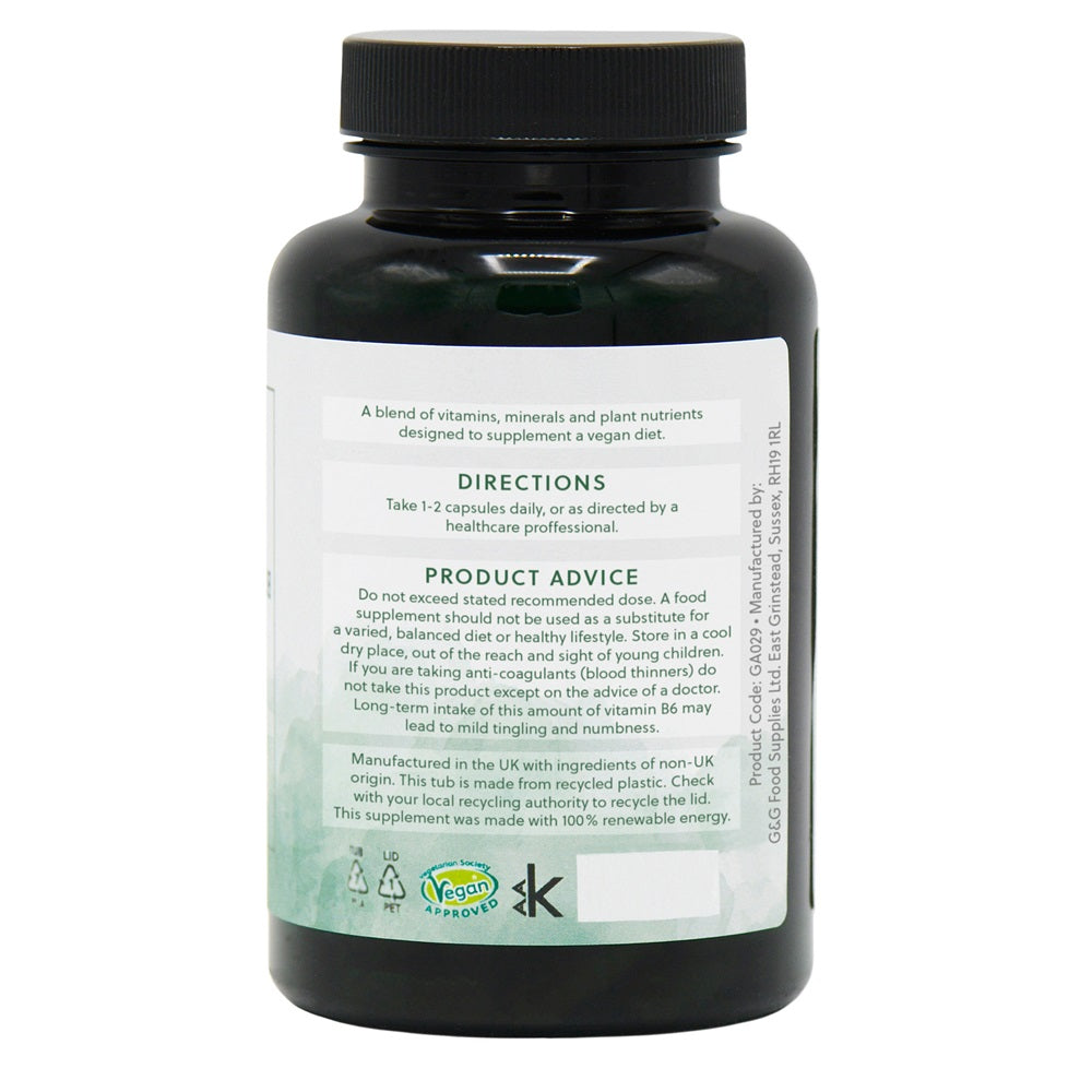 G&G Vegan Multivitamin 90 Capsules  Complete Daily Support for Plant-Based Diet