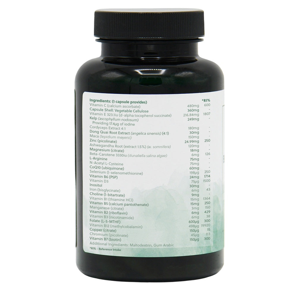 Fertility Women - 90 Vegan Capsules | Hormone Balance & Reproductive Support