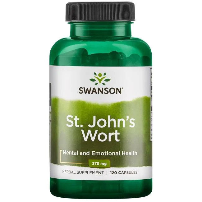 Swanson St Johns Wort 375mg 120 Capsules Mood Support Herbal Supplement