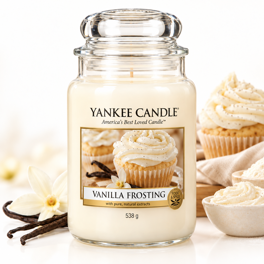 Yankee Candle Vanilla Frosting Large Jar Candle 538g Sweet Bakery Home Fragrance